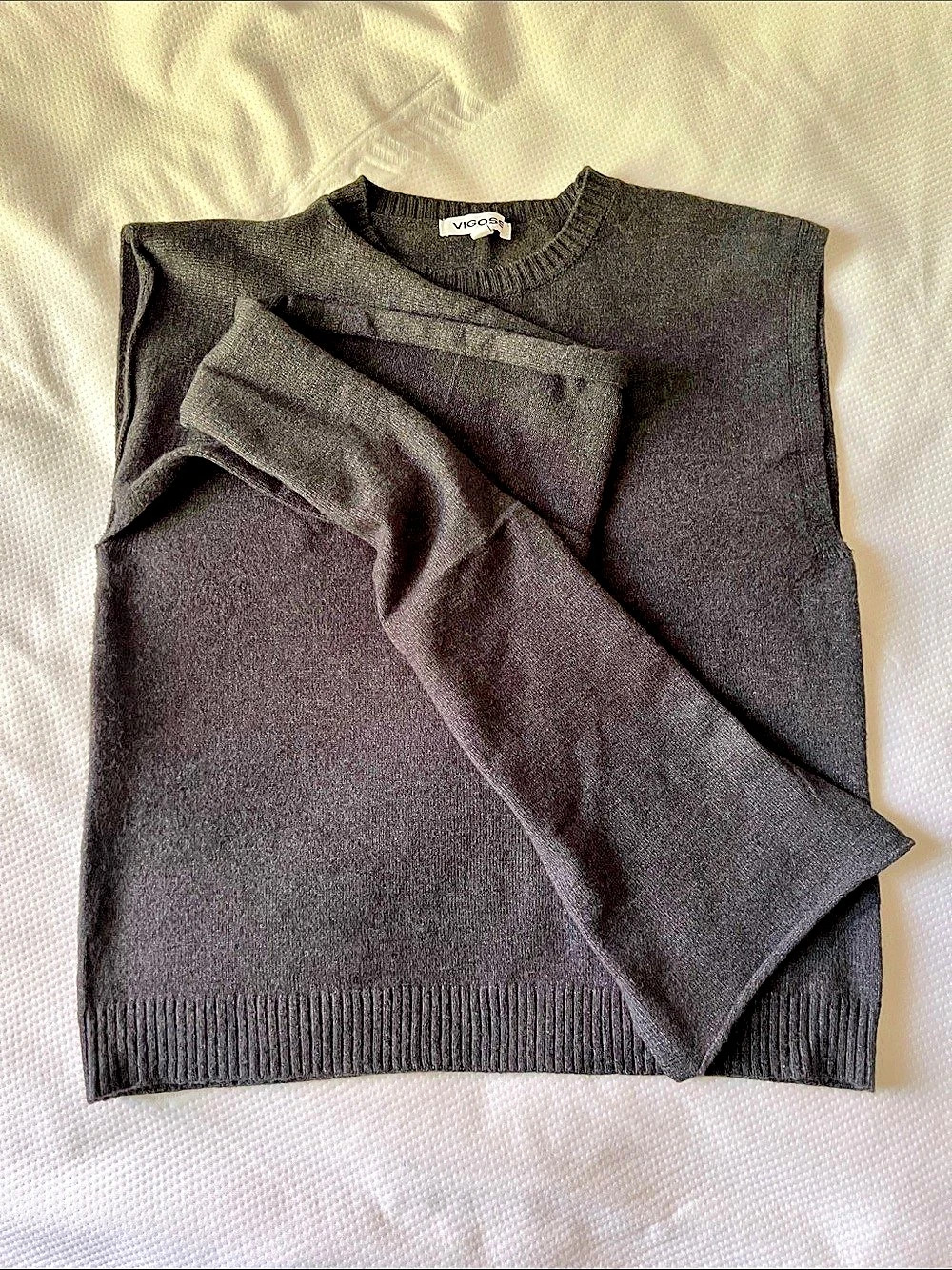 VIGOSS Sleeveless Sweater with Scarf Black Large